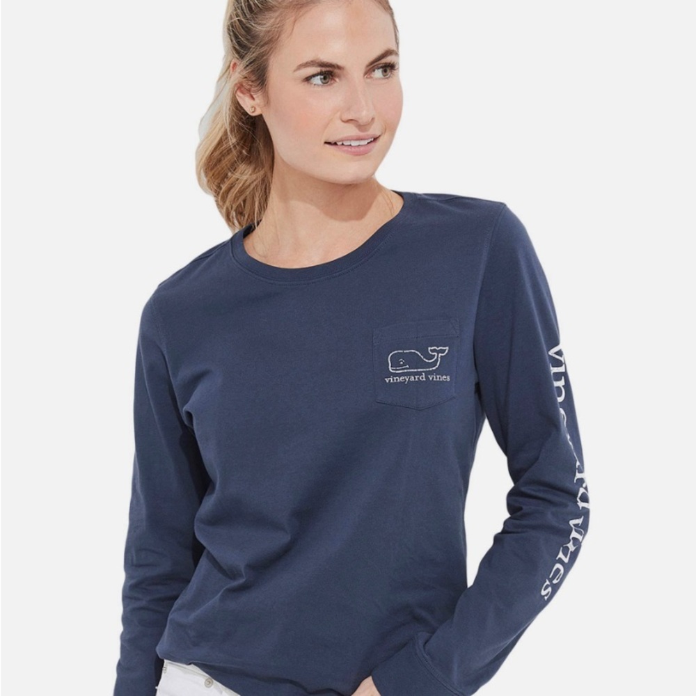 Navy Blue Vineyard Vines Long Sleeve Shirt